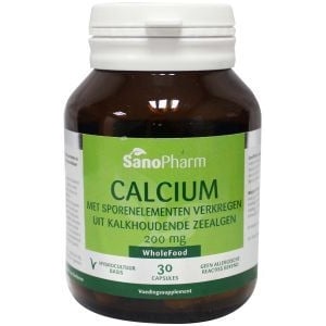 SanoPharm - Calcium 200 mg met sporenelementen uit kalkhoudende zeealgen
