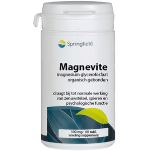 Springfield Magnevite magnesium glycerofosfaat 100 mg Springfield Magnevite magnesium glycerofosfaat 100 mg afbeelding