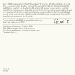 Vitaminstore Super D3 25 mcg vitamine D afbeelding