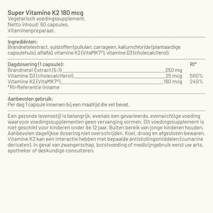 Vitaminstore Super Vitamine K2 180 mcg (menaquinon-7 met vitamine D3) afbeelding