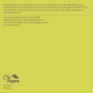 Vitaminstore GABA 500 mg afbeelding