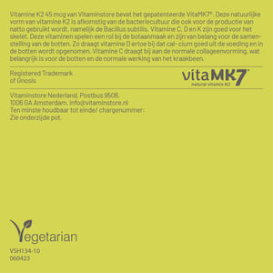 Vitaminstore Vitamine K2 45 mcg (VitaMK7) afbeelding