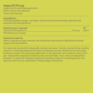 Vitaminstore Vegan D3 25 mcg (vegan vitamine D 1000 IE) afbeelding