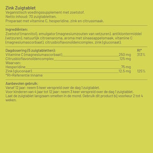 Vitaminstore Zink zuigtabletten Vitaminstore Zink zuigtabletten afbeelding