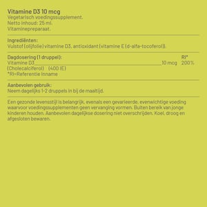 Vitaminstore Vitamine D3 vloeibaar 10 mcg (400 IE vitamine d druppels) afbeelding