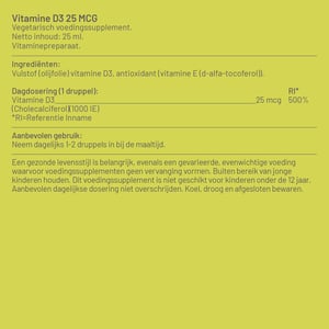 Vitaminstore Vitamine D3 Vloeibaar 25 mcg (1000 IE per 1 druppel) afbeelding