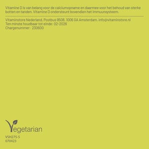 Vitaminstore Vitamine D3 Vloeibaar 25 mcg (1000 IE per 1 druppel) afbeelding