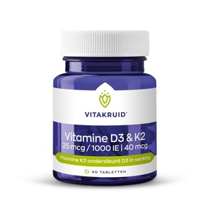 Vitakruid - Vitamine D3 25mcg & K2 40mcg