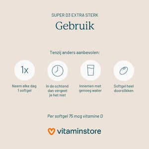 Vitaminstore Super D3 Extra Strong 75 mcg Vitamin D image