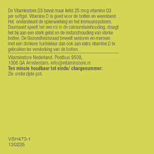 Vitaminstore Vegan D3 25 mcg (vegane Vitamin D 1000 IE) Abbildung