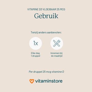 Vitaminstore Vitamin D3 Liquid 25 mcg (1000 IU per drop) Vitaminstore Vitamin D3 Liquid 25 mcg (1000 IU per drop) image