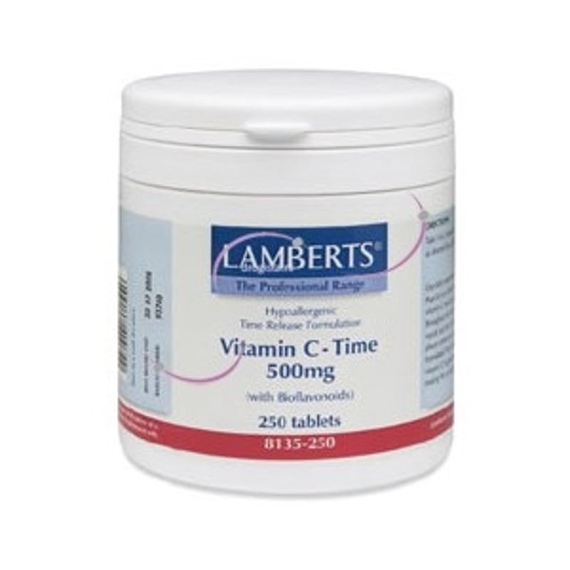 Lamberts Vitamine C 500 Time+ bioflavonoiden Lamberts Vitamine C 500 Time+ bioflavonoiden afbeelding