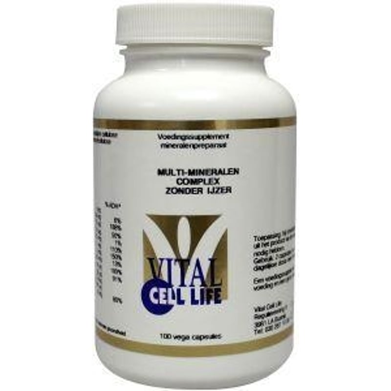 Vital Cell Life Multi mineralen complex zonder ijzer Vital Cell Life Multi mineralen complex zonder ijzer afbeelding