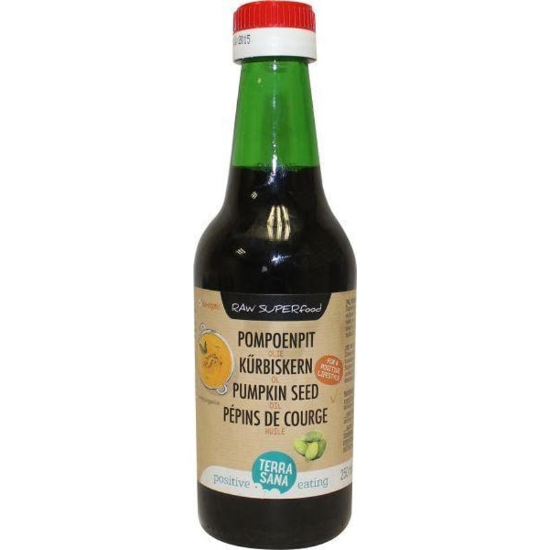 TerraSana RAW pompoenpit olie in glas afbeelding