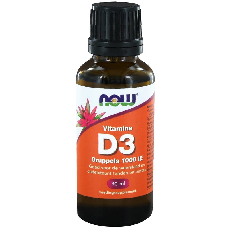 NOW Vitamine D3 druppels 1000IE afbeelding