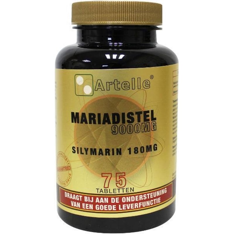 Artelle Mariadistel 9000 mg silymarin 180 mg Artelle Mariadistel 9000 mg silymarin 180 mg afbeelding