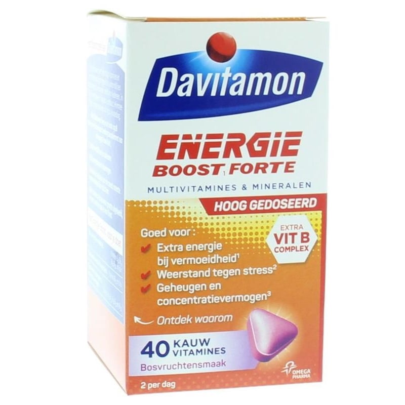 Davitamon Extra energie bosvruchten kauwtabletten afbeelding