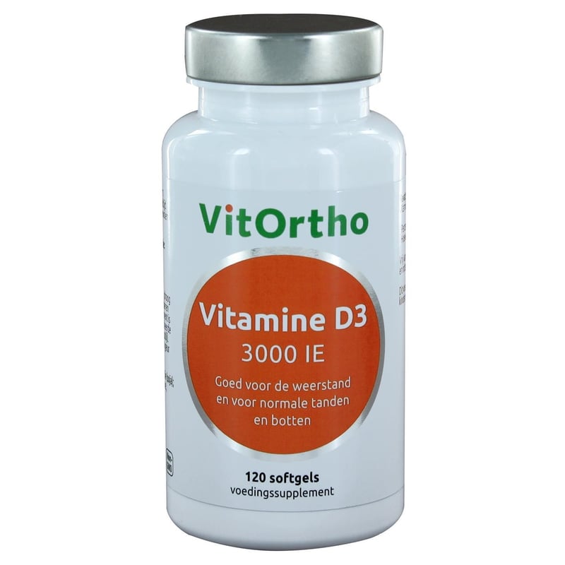 Vitortho Vitamine D3 3000IE Vitortho Vitamine D3 3000IE afbeelding
