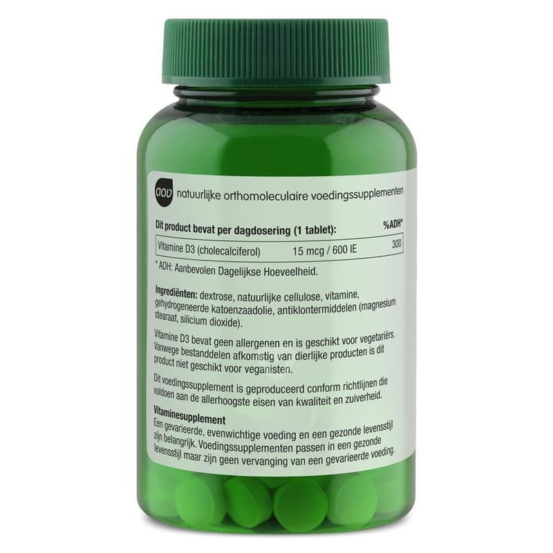 AOV Voedingssupplementen 404/405 Vitamine D3 15 mcg (600 IE) afbeelding