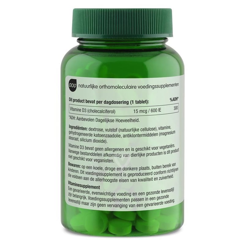 AOV Voedingssupplementen 404/405 Vitamine D3 15 mcg (600 IE) afbeelding