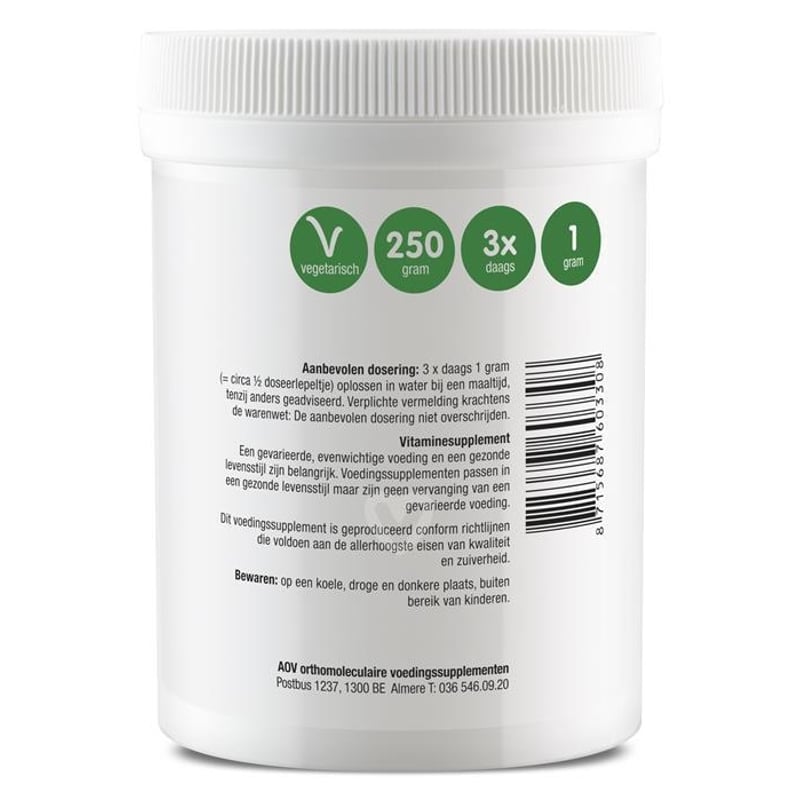 AOV Voedingssupplementen 330 Vitamin C Ascorbic Acid Powder image