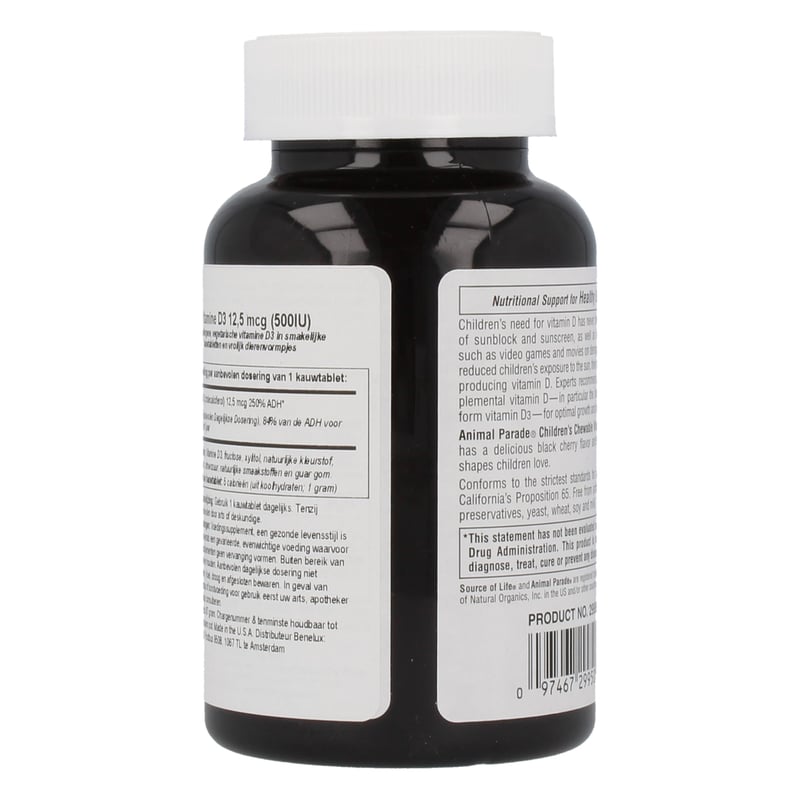 Animal Parade Vitamine D3 kauwtabletten afbeelding