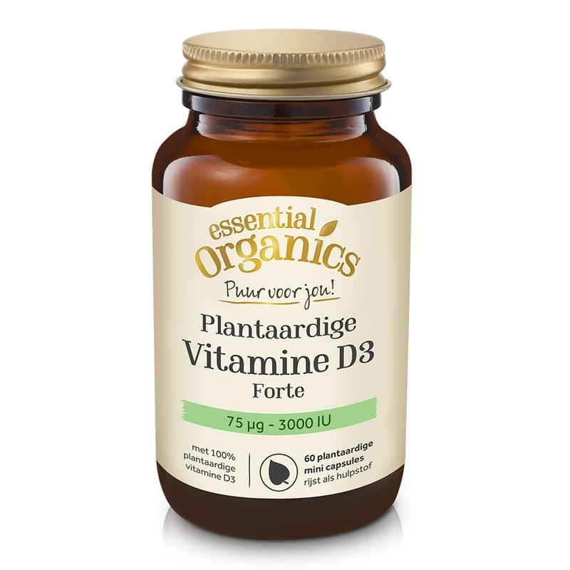 Essential Organics Puur Plantaardige D3 Forte 75 mcg 3000 IE afbeelding