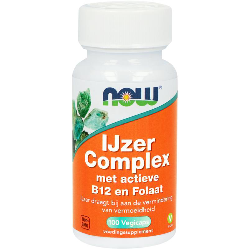 NOW IJzer Complex met actieve B12 en folaat afbeelding