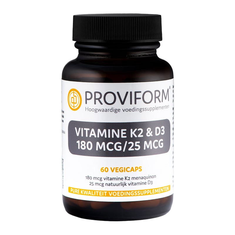 Proviform Vitamine K2 180 mcg & D3 25 mcg Proviform Vitamine K2 180 mcg & D3 25 mcg afbeelding