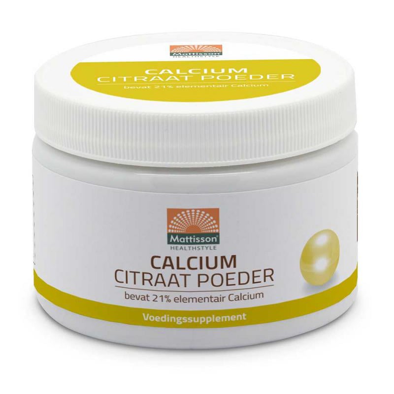 Mattisson Healthstyle Calcium Citraat Poeder - 21% Elementair Calcium afbeelding