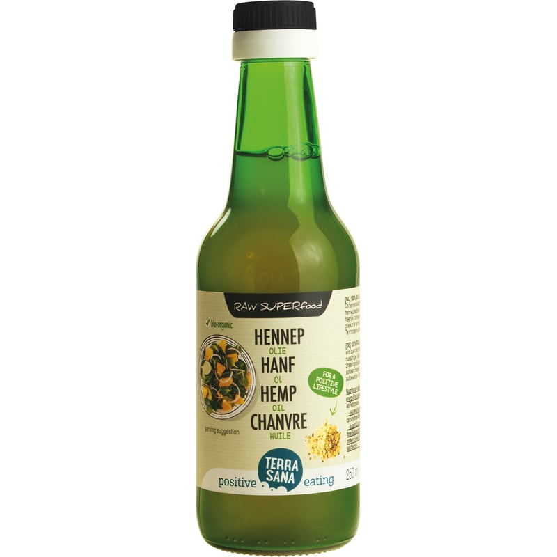 TerraSana RAW hennep olie koudgeperst in glas afbeelding