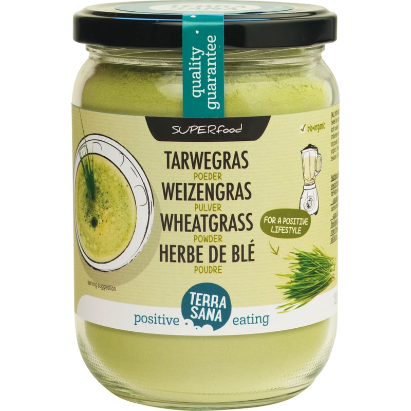 TerraSana RAW Tarwegras Poeder (Bio) afbeelding