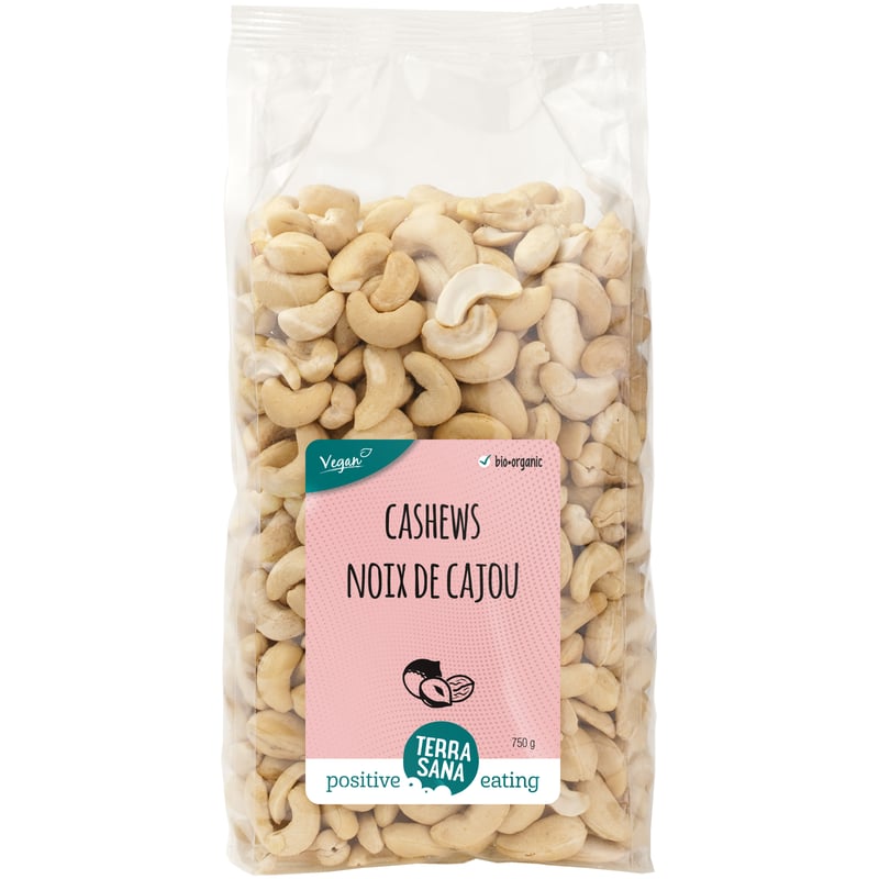 TerraSana Cashewnoten ongeroosterd zonder zout afbeelding
