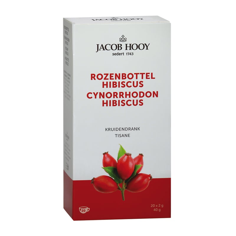 Jacob Hooy Rozenbottel Hibiscus Thee Zakjes afbeelding