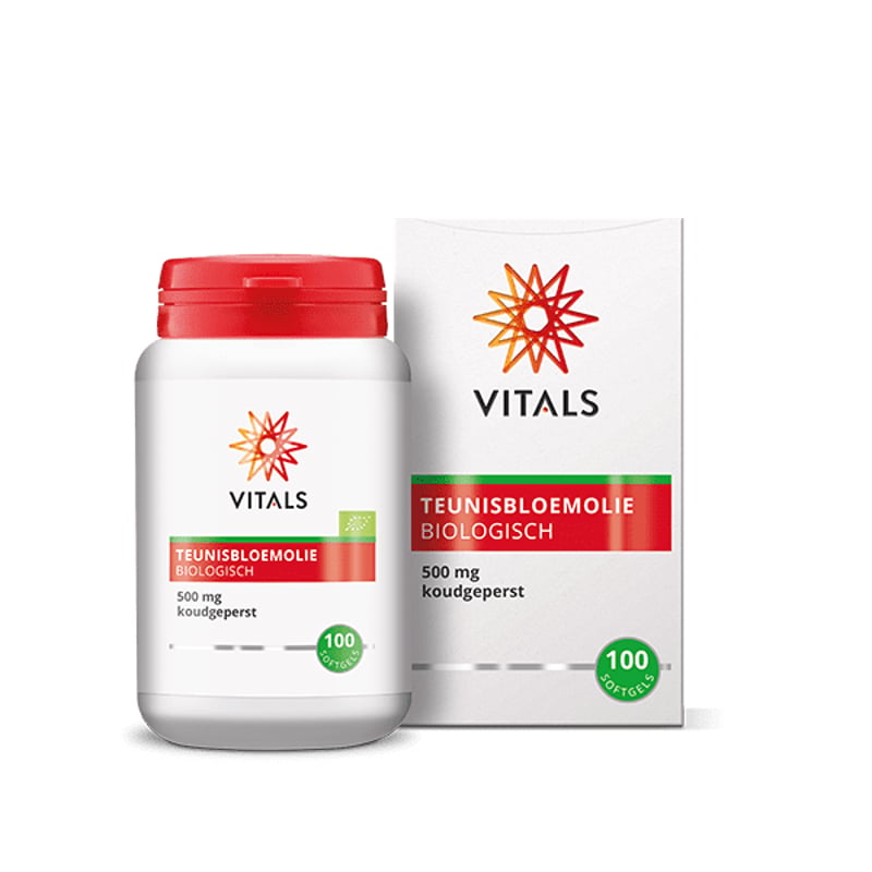 Vitals Teunisbloemolie 500 mg Biologisch afbeelding