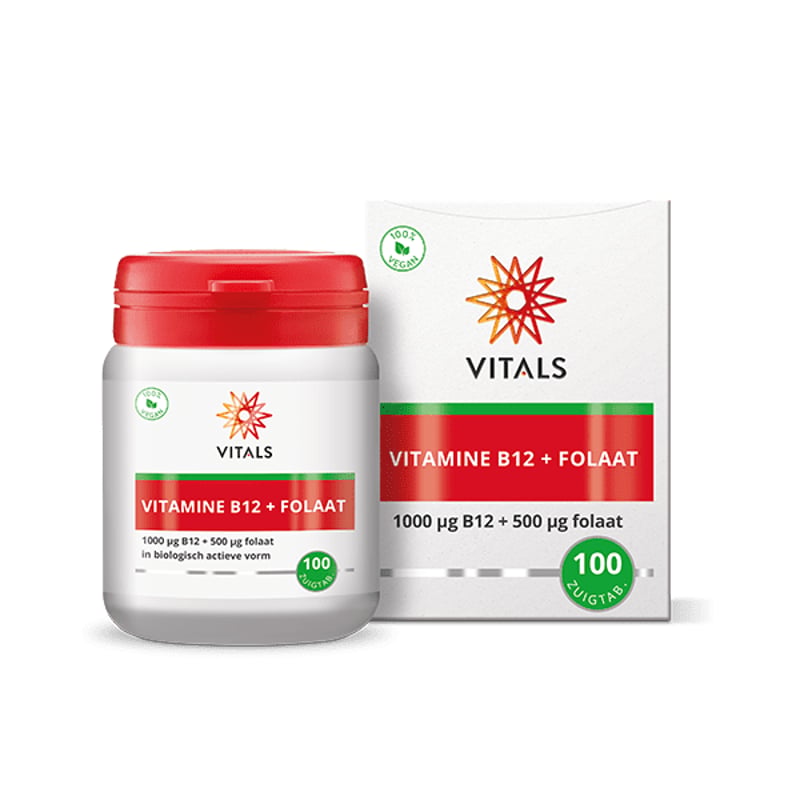 Vitals Vitamine B12 1000 mcg folaat 500 mcg afbeelding