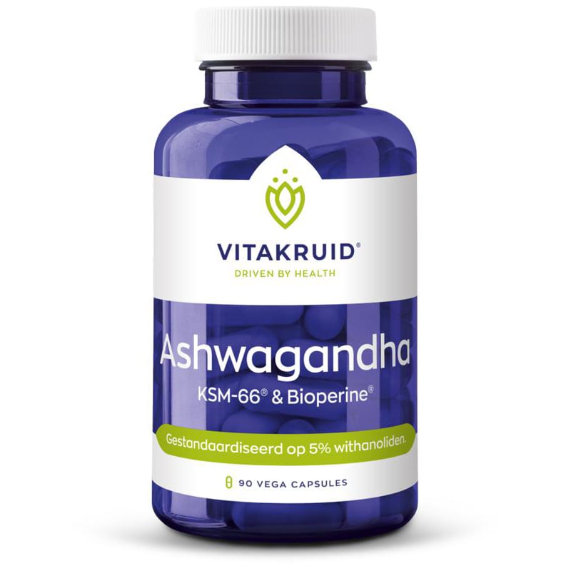 Vitakruid Ashwagandha KSM-66 & bioperine afbeelding