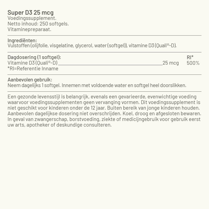 Vitaminstore Super D3 25 mcg vitamine D afbeelding