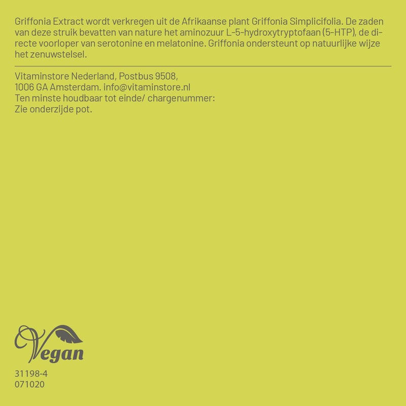 Vitaminstore Griffonia Extract (75 mg 5-HTP) afbeelding