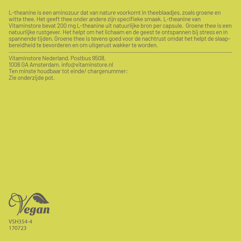 Vitaminstore L-theanine 200 mg  afbeelding