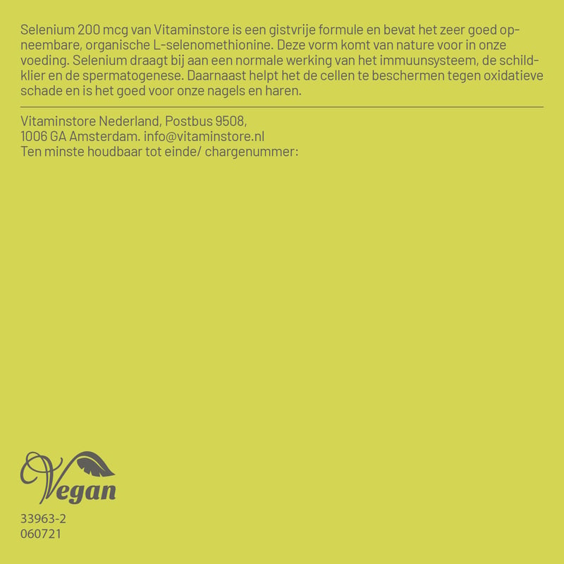 Vitaminstore Selenium 200 mcg afbeelding