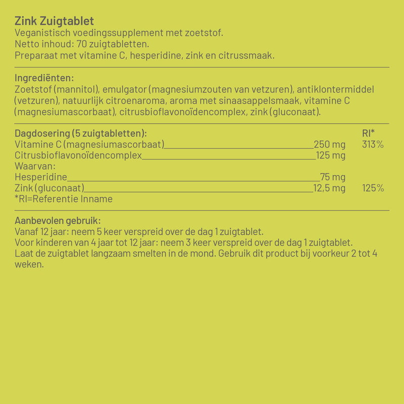 Vitaminstore Zink zuigtabletten Vitaminstore Zink zuigtabletten afbeelding