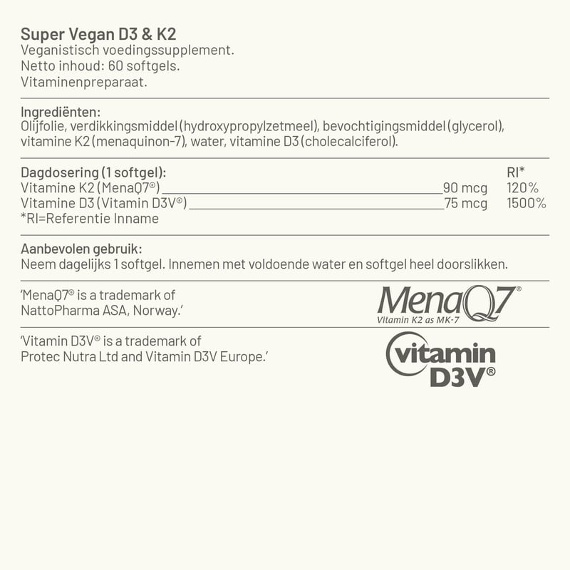 Vitaminstore Super vegan D3 & K2 afbeelding