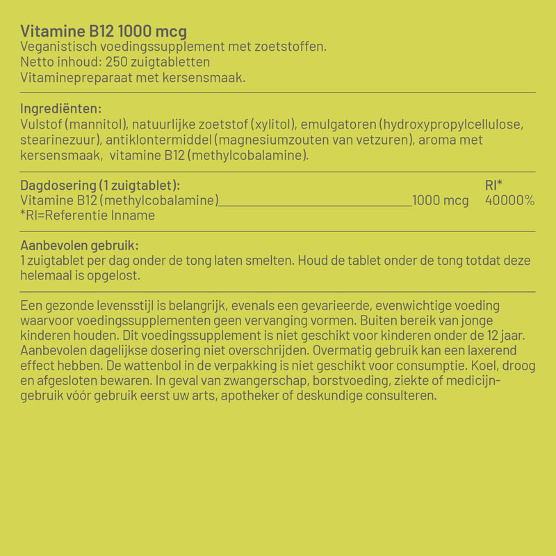 Vitaminstore Vitamine B12 1000 mcg afbeelding