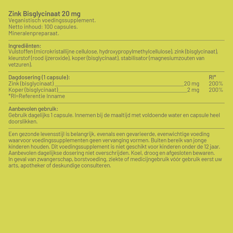 Vitaminstore Zink Bisglycinaat afbeelding