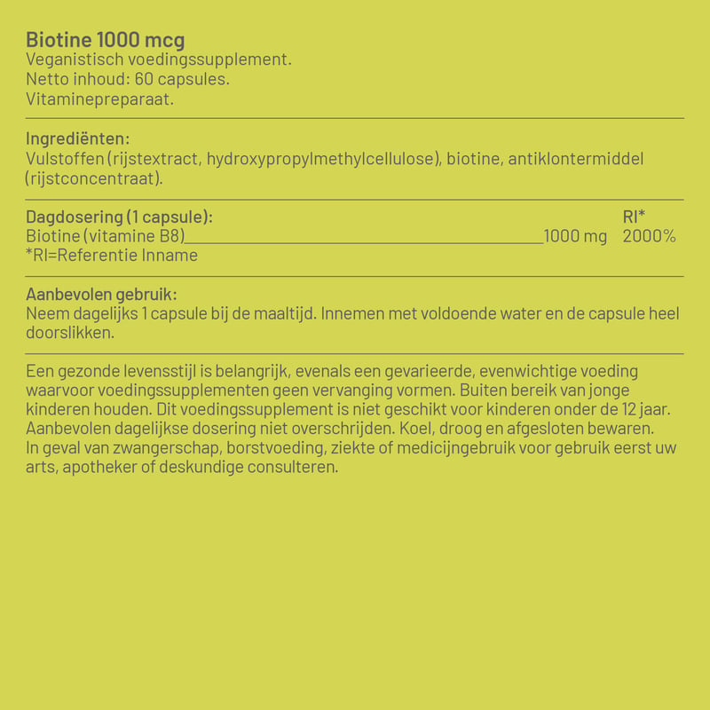 Vitaminstore Biotine 1000 mcg (biotin) afbeelding