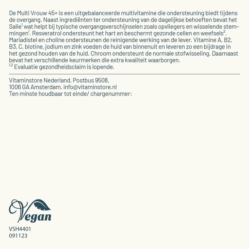 Vitaminstore Multi Vrouw 45+ (Multivitamine) afbeelding