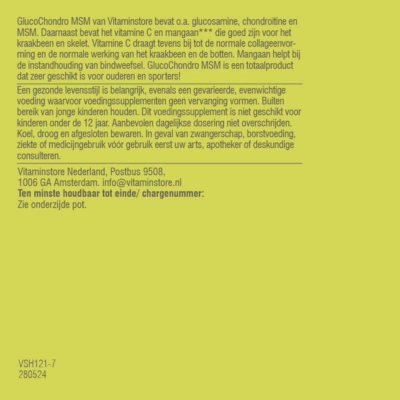 Vitaminstore GlucoChondro MSM (with glucosamine) image