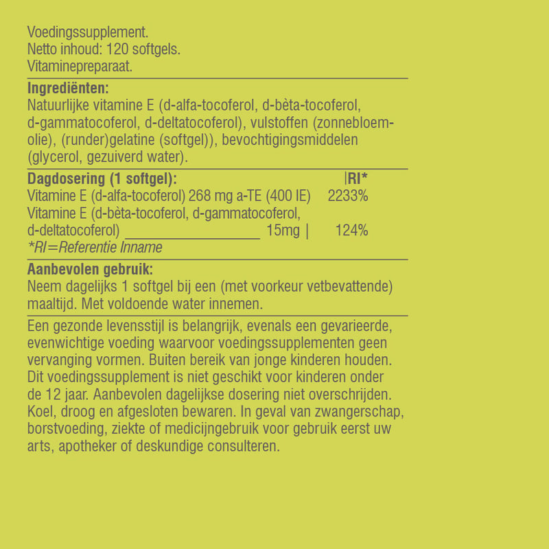 Vitaminstore Vitamine E Complex (voorheen E 400 IE) afbeelding