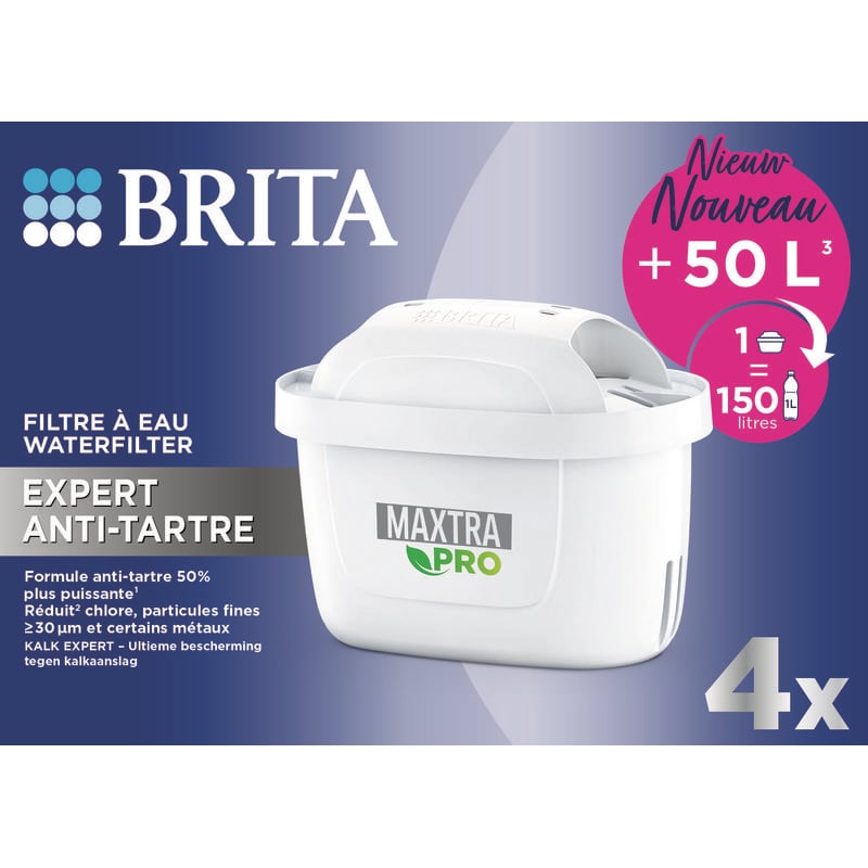 Brita Waterfilterpatroon Maxtra Pro Kalk Expert 4 pack Brita Waterfilterpatroon Maxtra Pro Kalk Expert 4 pack afbeelding